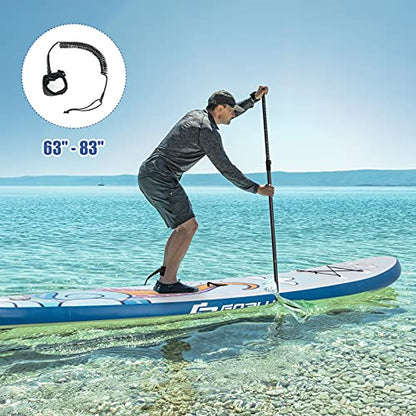 Goplus Inflatable Stand up Paddle Board, 10'/10.5'/11' SUP 6" Thick with Premium Accessories, Adjustable Aluminum Paddle, Leash, Carry Bag, Hand Pump, Removable Fin, ISUP for Adults - size: 10.5 FT, style: Navy+White