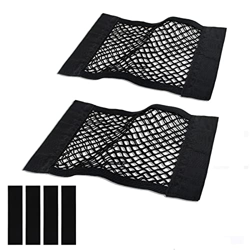 Universal Mesh Cargo Net for Car Trunk Storage,Elastic Small Automotive Cargo Net Pocket Wall Sticker Organizer Pouch Bag Storage for SUV,2 Pack with Tape Stickers - size: 15 x9.5 inch
