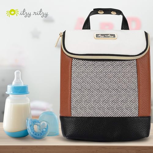 Itzy Ritzy Insulated Bottle Bag – Keeps Bottles Warm or Cool - Holds 3 Bottles & Features Interior Pocket For Ice Pack (Not Included), Coffee and Cream - color: Coffee & Cream