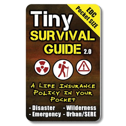 Tiny Survival Guide – Micro EDC Emergency Preparedness Pocket Handbook for Camping, Hiking, Bushcraft, SAS & First Aid – Fits Wallet, Bug Out Bag or Glove Box - style: Tiny Survival Guide