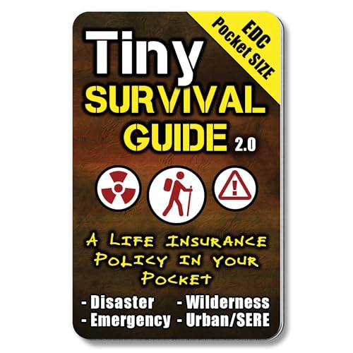 Tiny Survival Guide – Micro EDC Emergency Preparedness Pocket Handbook for Camping, Hiking, Bushcraft, SAS & First Aid – Fits Wallet, Bug Out Bag or Glove Box - style: Tiny Survival Guide