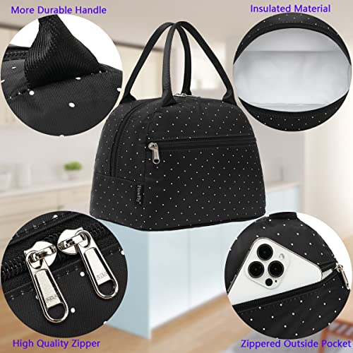 FlowFly Insulated Lunch Cooler Bag - Tote Bag Organizer for Women/Men, Dot - color: Dot