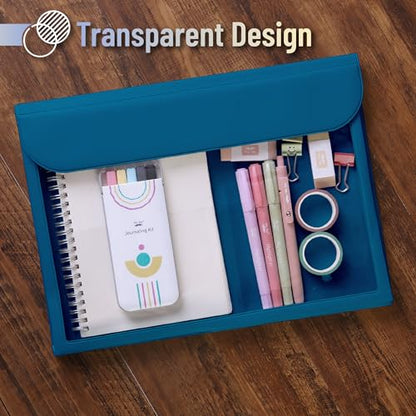 Mr. Pen- File Folder, Blue Plastic File Folders Letter Size, Document Folder - color: Blue