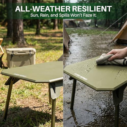 TOPCHANCES Folding Camping Table Outdoor,Ultralight Aluminum Camping Tables Multifunctional Portable Folding Table with Carrying Bag for Holiday Festival Camping Travel Picnic Grilling - color: Dark Green