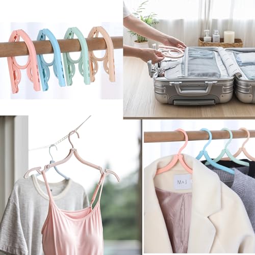 12Pcs Travel Hangers Foldable Portable Plastic Hangers Folding Clothes Hangers Space Saving Clothes Hangers for Business Trip Travel - color: Colorful 12pcs
