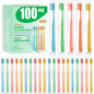 100-Pack Premium Bulk Disposable Toothbrushes, Individually Wrapped, Soft Bristles, Peanut Grip Handle for Travel, Guest Bathroom, Hotel & Emergency Kits, Family, Kids & Adults, Single Use - size: 1 Count (Pack of 100)