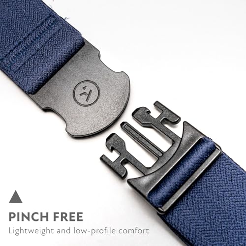 Arcade The Original Unisex Adventure Belt, Heavy Duty Elastic Webbing, Non-Metal Travel Friendly Buckle - color: Navy