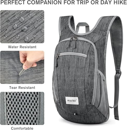G4Free 10L/15L Hiking Backpack Lightweight Packable Hiking Daypack Small Travel Outdoor Foldable Shoulder Bag - color: Black, size: 20L