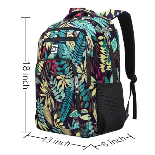 Volher Laptop Backpack,Business Travel Anti Theft Slim Durable Laptops Backpack,Water Resistant College Computer Bag for Women & Men Fits 15.6 Inch Laptop and Notebook - color: Leaf, size: 15.6 Inch, style: Laptop