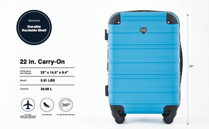 Travelers Club Phoenix Luggage, Blue Moon, 22-Inch Carry-On - color: Blue Moon, size: 22" Carry-On