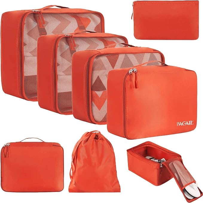 BAGAIL 8 Set Packing Cubes and 6 Set Luggage Packing Organizers