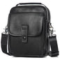 Augus Leather Small Messenger Bag For Men Crossbody Handbag Shoulder Sling Travel Bags for Men Purse Daypack Magnetic Buckle - color: Black-1