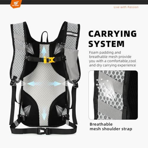 SKYSPER Small Hiking Backpack - 15L Travel Daypack Lightweight Bag Water Resistant Hiking Backpacks for Women Men - color: Lightgray, size: Small
