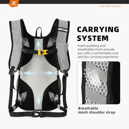 SKYSPER Small Hiking Backpack - 15L Travel Daypack Lightweight Bag Water Resistant Hiking Backpacks for Women Men - color: Lightgray, size: Small