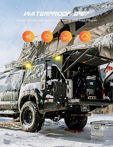 Chelhead RV Led Exterior Lights, Yellow 800lm Waterproof RV Porch Flood Lights 12V Exterior Light Fixture Compatible with RVs, Traliers, Campers - color: Yellow Light-White Housing