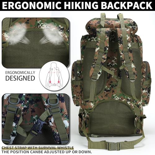 Hiking Backpack for Men 70L/100L Camping Backpack Military Rucksack Molle 3 Days Assault Pack for Climbing | Camping Backpack - color: 100l-jungle