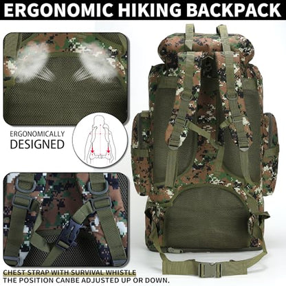 Hiking Backpack for Men 70L/100L Camping Backpack Military Rucksack Molle 3 Days Assault Pack for Climbing | Camping Backpack - color: 100l-jungle