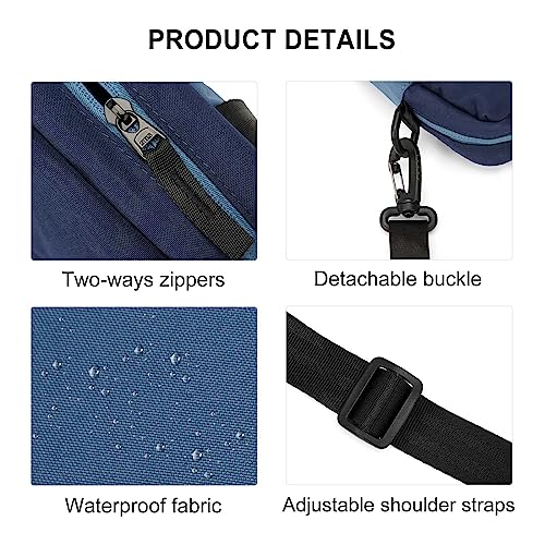 SEAFEW Mini Crossbody Bag Shoulder Bag for Men, Small Messenger Satchel Bag for Women - color: Blue - Large