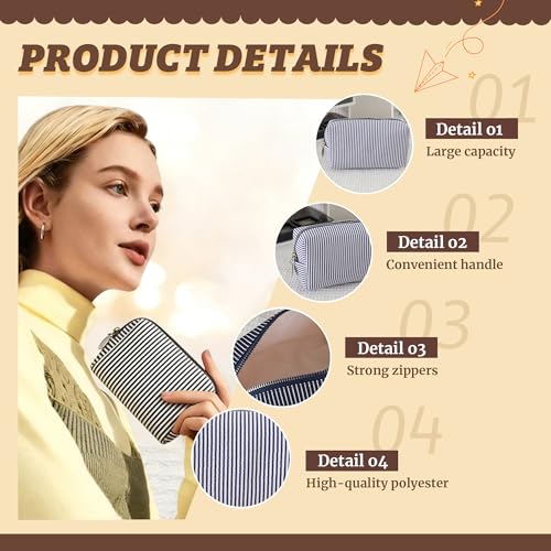 2pcs Makeup Bag Travel Toiletry Bag for Women Lightweight Make Up Bag Purse Organizer Pouches Large Cosmetic Bag Small Makeup Pouch Medicine Bag Travel Essentials for Women Dark Blue - color: dark blue