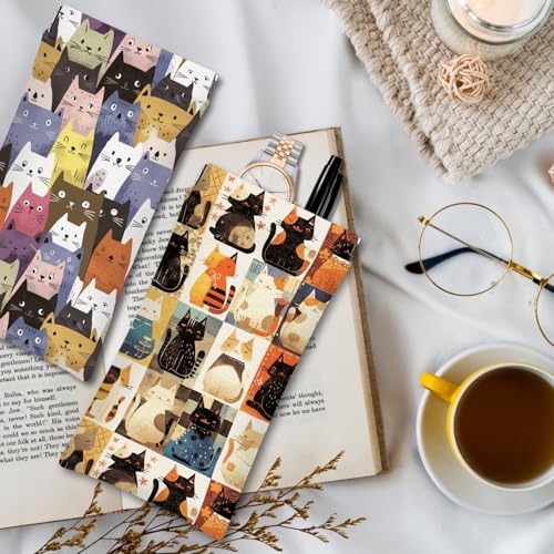 Eyeglasses Sunglasses Case PU Soft Squeeze Top Glasses Pouch for Women Men,Animal Pattern Portable Anti Scratch - color: Beige-cat