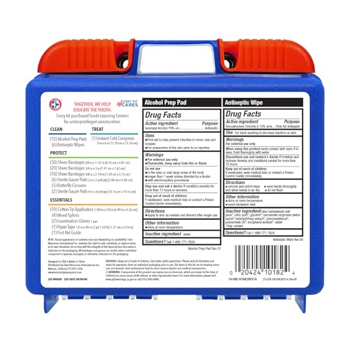 Be Smart Get Prepared 110 pc First Aid Kit: Clean, Treat, Protect Minor Cuts, Home, Office, Car, School, Business, Travel, Emergency, Outdoor, Camping & Sports, FSA/HSA (Packaging may vary) - size: 1 Count (Pack of 1)