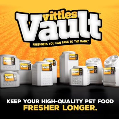 Vittles Vault Traditional Pet Food Storage Container For Dog Kibbles/Bird Seed/Oatmeal/Rice/Flour/Cereal, BPA Free Plastic, Sealed Airtight For Cat Food, Up To 50 lb, Made in USA, With Scoop, Gray - size: 50 Pounds
