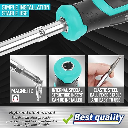 Amartisan 18-in-1 Multi-bit Screwdriver Set Tool All in One, Portable Multi-Purpose Screwdriver, Slotted/Philips/Pozi/Torx/Square,Nut Driver - color: Blue, size: 18-in-1 Multi-bit Screwdriver Set