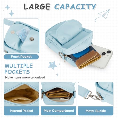 SEAFEW Mini Crossbody Bag Shoulder Bag for Men, Small Messenger Satchel Bag for Women - color: Blue - Standard