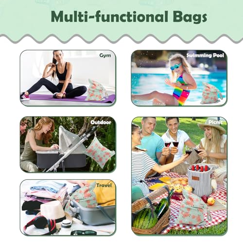 ALVA ALVABABY 3pcs Cloth Diaper Wet Dry Bags Waterproof Reusable with Two Zippered Pockets Travel Beach Pool Daycare Soiled Baby Items Yoga Gym Bag for Swimsuits or Wet Clothes 3L-ZM15A - color: Whale crab turtle