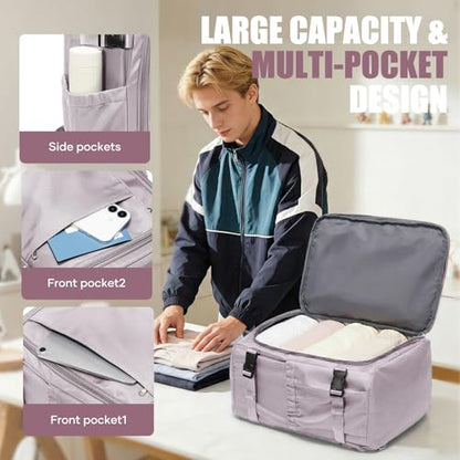suwasp Travel Backpack for Women Men,Ryanair Backpack 40x30x20CM Airline Approved Personal Item Travel Bag, Carry On Backpack Fits 14 Inch Laptop, 180° Opening, Fits Flight Underseat, Light Purple - color: Light Purple