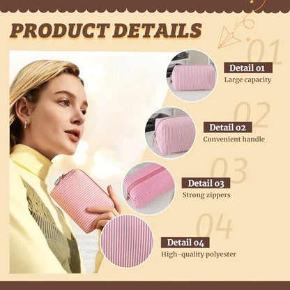 2pcs Makeup Bag Travel Toiletry Bag for Women Lightweight Make Up Bag Purse Organizer Pouches Large Cosmetic Bag Small Makeup Pouch Medicine Bag Travel Essentials for Women Pink - color: pink