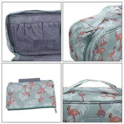 Bra Underwear Storage Bag Portable Multi-Functional Travel Organizers Pouch Case Packing Cube Cosmetic Bag,Blue Flamingo - color: Blue Flamingo
