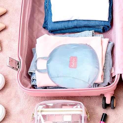 Travel Underwear Organizer Bag, Portable Multi-Compartment Travel Bag for Clothes, Bras, and Accessories, Underwear Packing Cube for Women (Blue)
