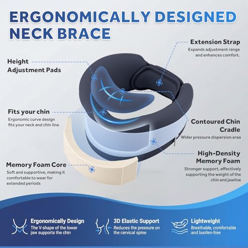 Ice Silk Neck Brace,Neck Brace Cervical Collar,Neck Support Brace for Sleeping Soft,Breathable Cervical Collar for Pain Relief/Posture Correction,Travel, Workers & Neck Injury Recovery for Women & Men