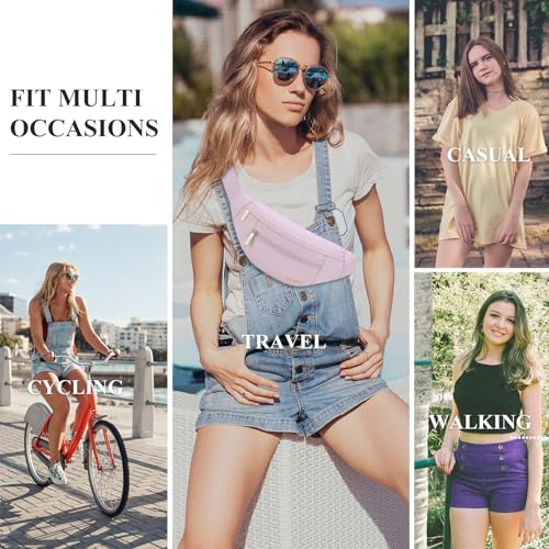 MAXTOP Large Crossbody Fanny Pack with 4-Zipper Pockets,Gifts for Enjoy Sports Festival Workout Traveling Running Casual Hands-Free Wallets Waist Pack Phone Bag Carrying All Phones - color: Lavender Purple, style: Large Fanny Pack(4 Zipper Pockets)