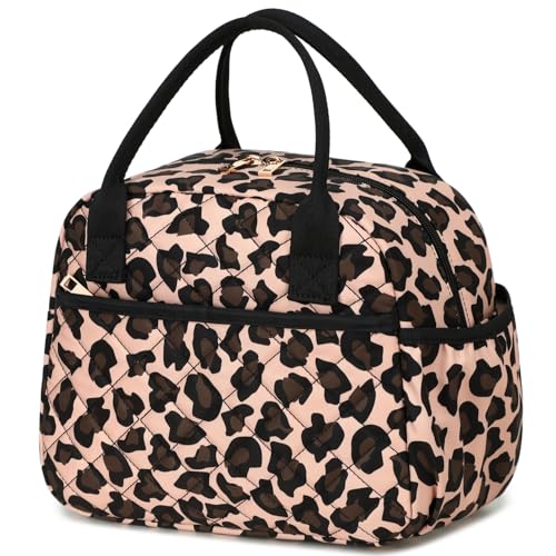 CAMTOP Lunch Box for Women Men Insulated Lunch Bag Lunch Tote Bag Leakproof Thermal Cooler Large Capacity for Travel Work School Picnic (Leopard) - color: Leopard, size: Medium