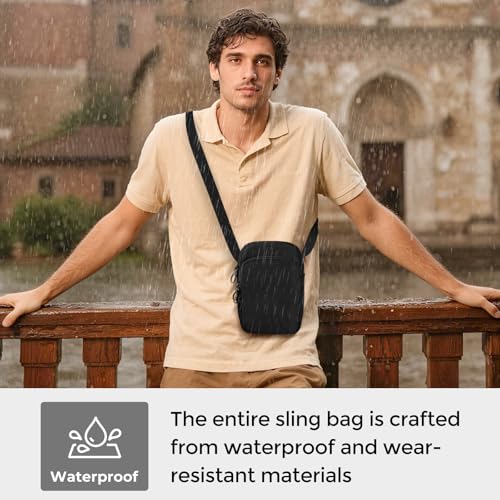 Crossbody Sling Bag Mini Anti Theft for Men, Small Shoulder Bags with Zipper Lock RFID Travel Purse