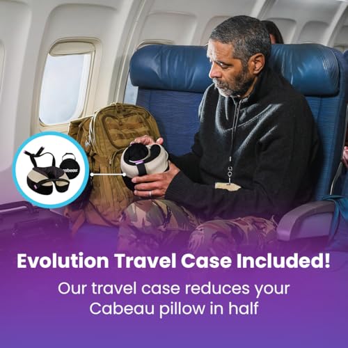 Cabeau Travel Neck Pillows for Airplanes – The Neck’s Evolution, TNE S3 – Supportive Memory Foam Design for Long Haul Flights – Attachable Seat Straps and 360° Support (Berlin Grey)