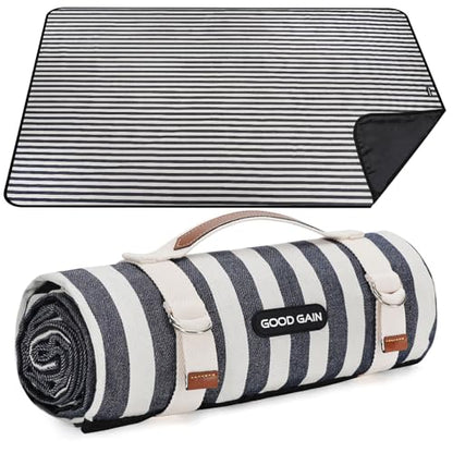 Picnic Blankets Outdoor Extra Large - Waterproof Picnic Blanket with Carry Strap | Machine Washable Picnic Mat with Sandproof Backing for Park,Grass,Hiking,Travel,Concerts,Indoor(Aegean Blue) - color: Aegean Blue