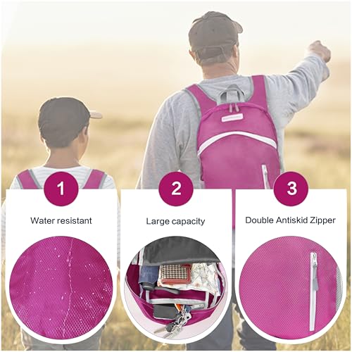 35L Foldable Waterproof Backpack For Outdoor Sports Travel Inside Wet Clothes Compartment Packable For Multiple - color: 1pink