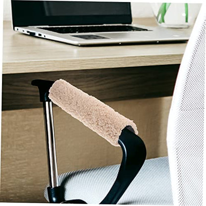 TEHAUX 3pairs Ergonomic Chair Armrest Covers Sherpa Office Desk Gaming Home Airplane Chair Arm Pads Washable Removable Covers