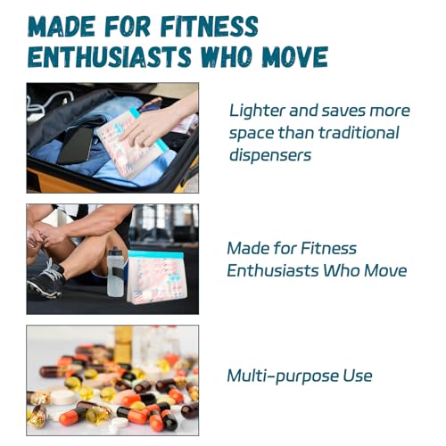 60PCS Disposable Powder Travel Size Containers with Scoop and Pouch, Single-Serve Powder Travel Container Bags for Protein, Supplements and Drink Mixes & Portable Powder Container to Go