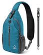 WATERFLY Small Hiking Sling Bag: Crossbody Sling Backpack Chest Bag Daypack for Men Women with Skin-Friendly Shoulder Strap - color: Peacock Blue(other Style)