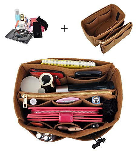 Vercord Felt Organizer Insert For Purse Handbag Tote Bag In Bag Inside Shaper Divider Neo Coffee Small - color: A Coffee, size: Small