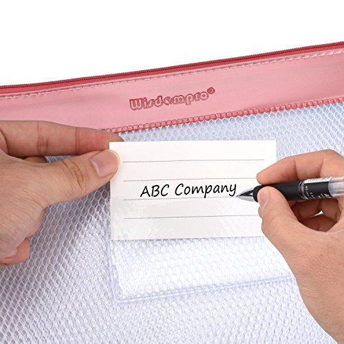 Wisdompro Zipper Pouch, 4 Packs Durable Letter Size Waterproof Mesh File Bag, Document Organizer - Pink/Blue - color: Pink/Blue