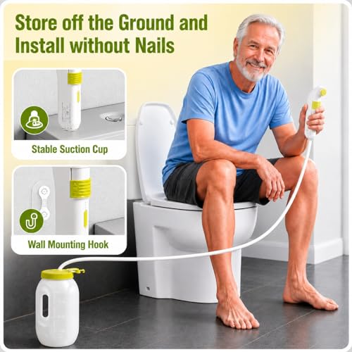 Portable Bidet for Travel – Electric High Pressure Rechargeable Bidet for Women & Men, 2.5L Bottle, 1600mAh Battery, 1300ML/min Strong Flow, Waterproof Personal Hygiene Sprayer for Travel & Home