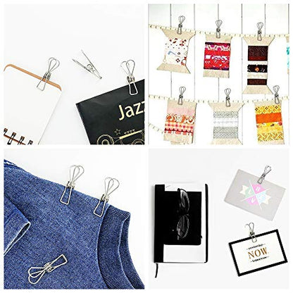 40 Pack Stainless Steel Small Clothes Pins Durable Clothes Pegs Multi-Purpose Metal Wire Utility Clips for Laundry Home Kitchen Outdoor Travel Office