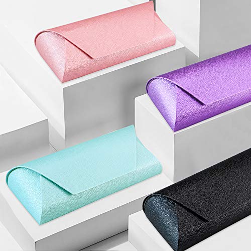 LifeArt Eyeglass Case Hard Shell, Portable Sunglass Case, Fashionable PU Leather Eyeglass Case, Lightweight - color: A_638_blue