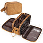 BAGSPRITE Large Toiletry Bag for Men, Women Travel Bag with Hanging Hook, Water-resistant Makeup Cosmetic Bag Shaving Kit Organizer, Bathroom Bag for Traveling - color: Brown