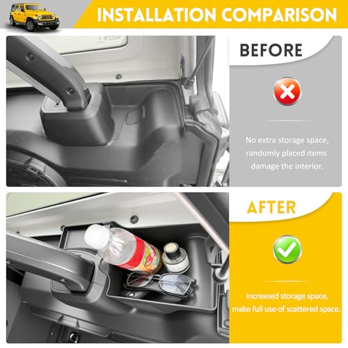 Rear Trunk Organizer for 2024-2025 Jeep Wrangler JL JLU 4XE 4 Door Accessories, Wheel Well Storage Bin Trunk Side Storage Box Cargo Tray for 24-25 Wrangler JL 4dr(Not for Gladiator/JK) - color: 24-25 JLU(2pcs Left+Right)
